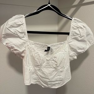 H&M white crop top